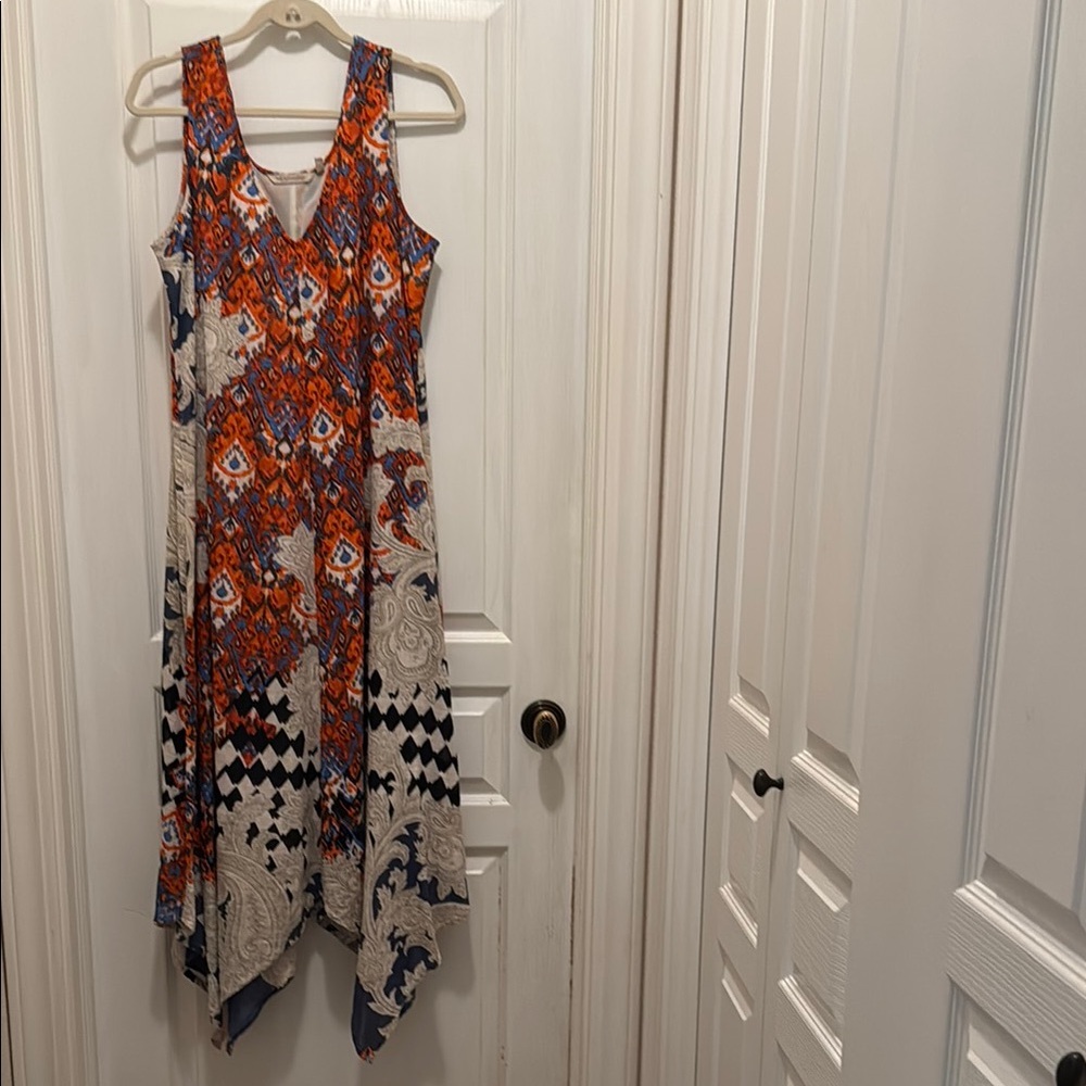 Soft Surroundings Orange Asymmetrical Sundress